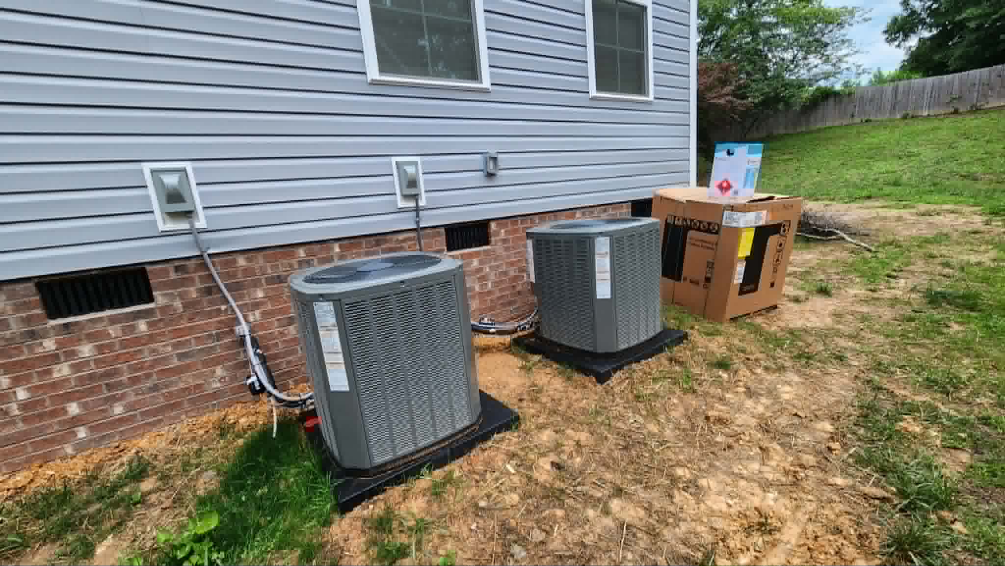 Two condensers serviced side by side
